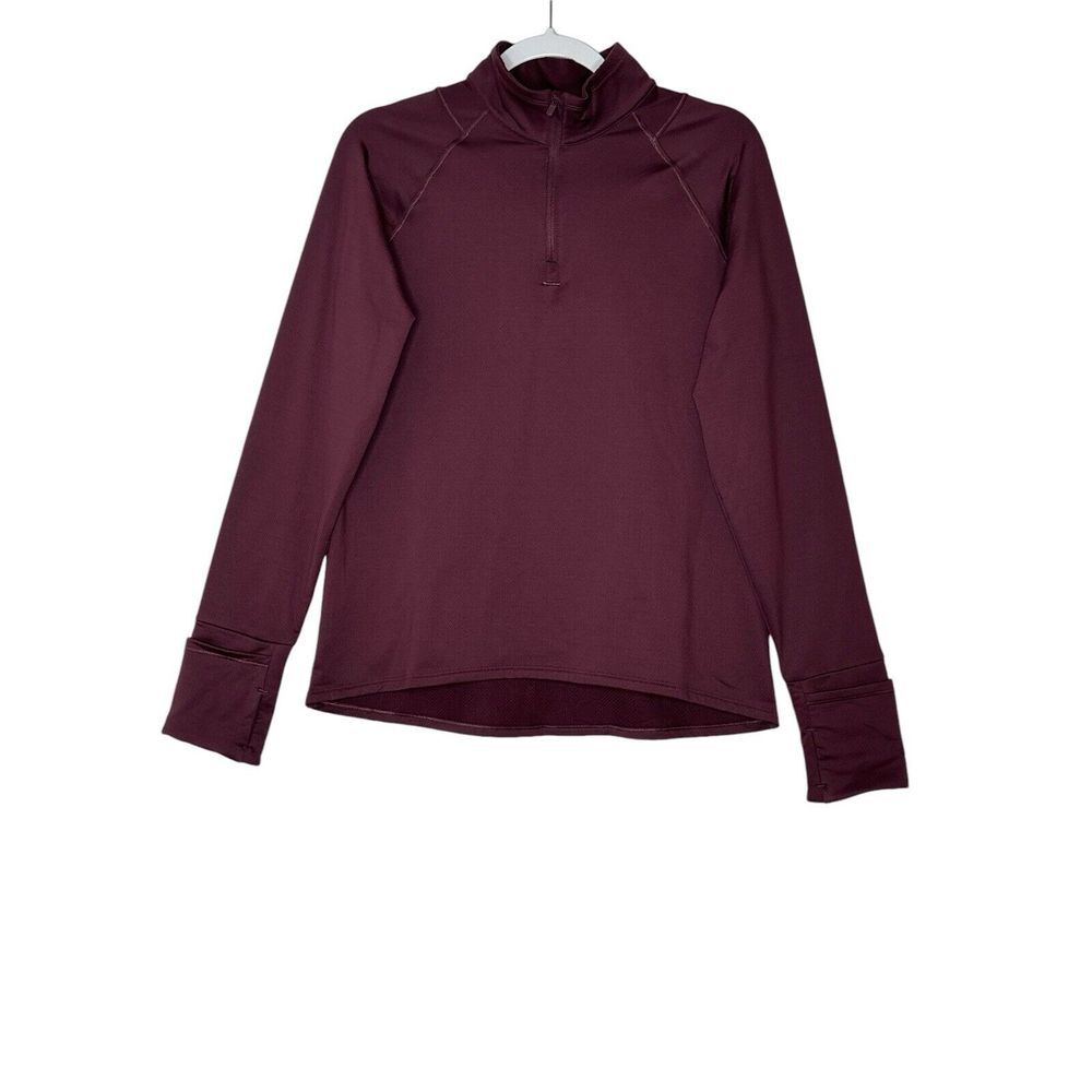 Athleta Pullover Sweater Women Medium Burgundy Stretch Soft Athleisure‎ Cozycore